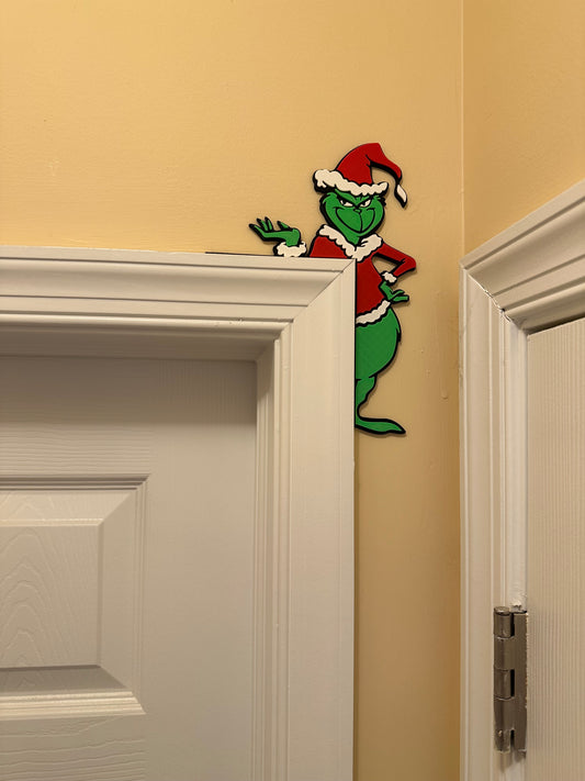 Grinch Door Corner Christmas Decor